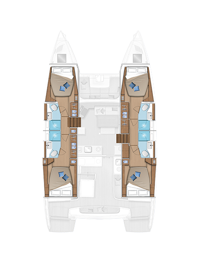 Dos Hermanos – Lagoon 46 - Boat Interior Layout